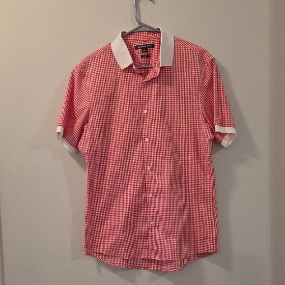 Michael Kors Other - Michael Kors Red Gingham Men's Shirt Size Medium Slim Fit